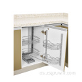 Venta caliente Estante giratorio 4 Accesorios de gabinete de almacenamiento de cocina de casketset Canasta de cierre suave